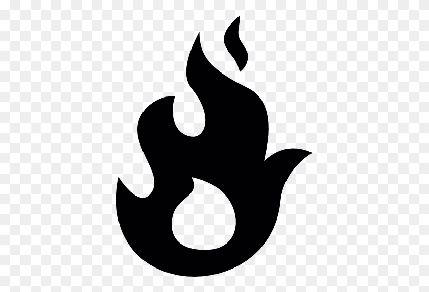 512x512 Fire Flames Silhouette - Flame Icon PNG