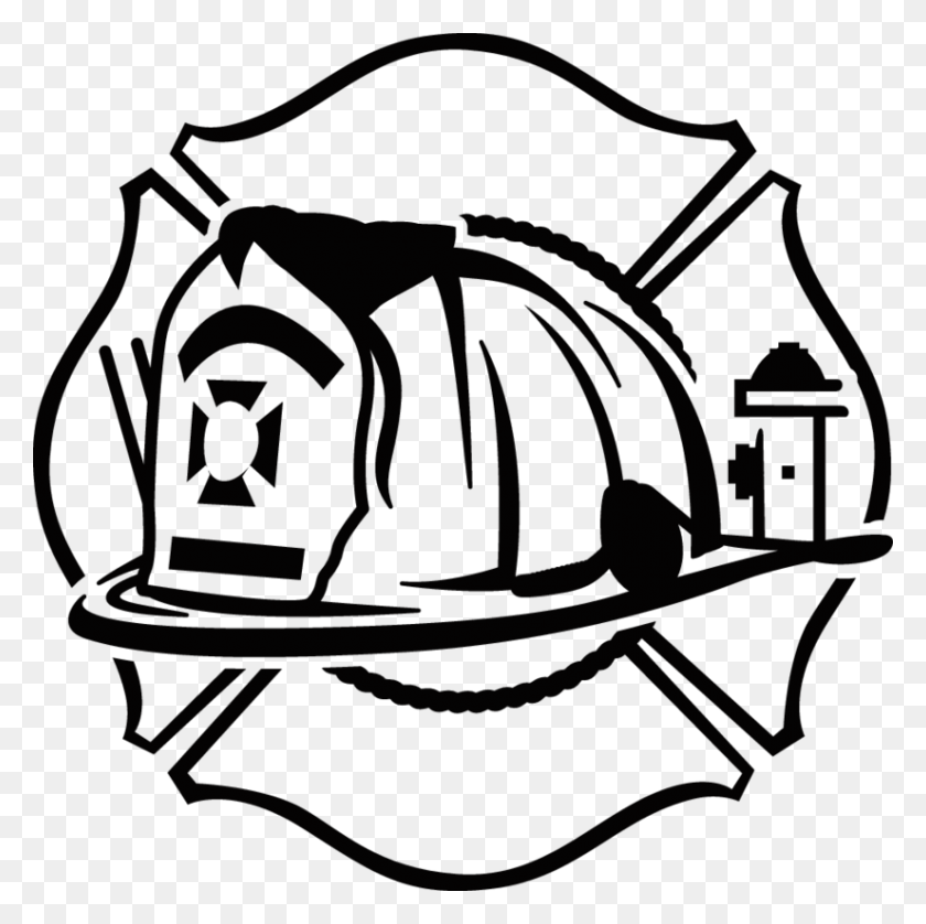 825x823 Пожарный Шлем Клипарт Скачать Бесплатно Картинки - Камин Черно-Белый Клипарт
