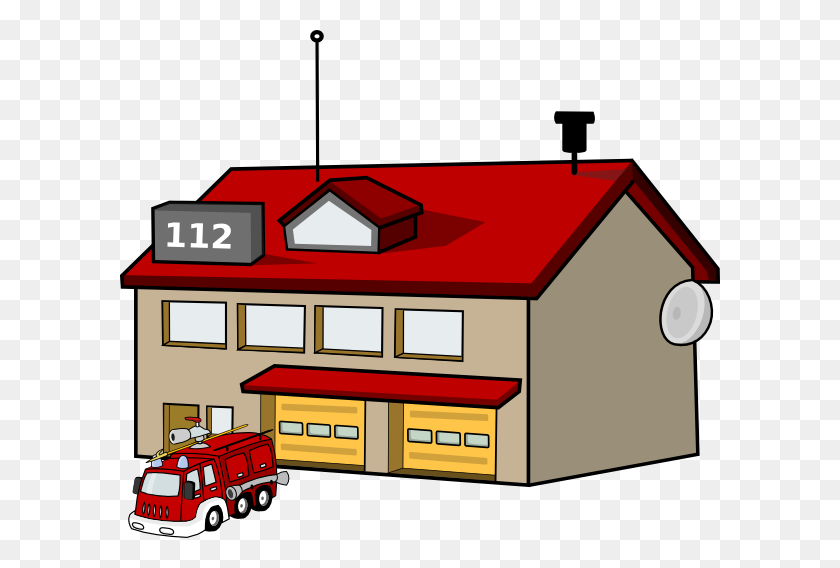 600x508 Fire House Images - Firefighter Truck Clipart