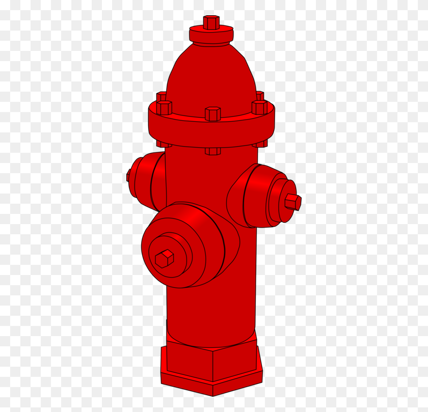 344x749 Fire Hydrant Flushing Hydrant Firefighter - Firefighter Truck Clipart