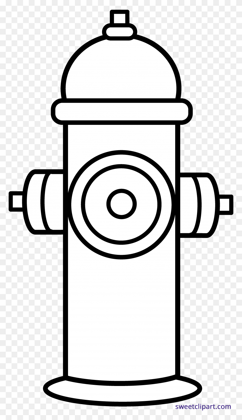 3349x5999 Fire Hydrant Line Art Clipart - Fire Black And White Clipart