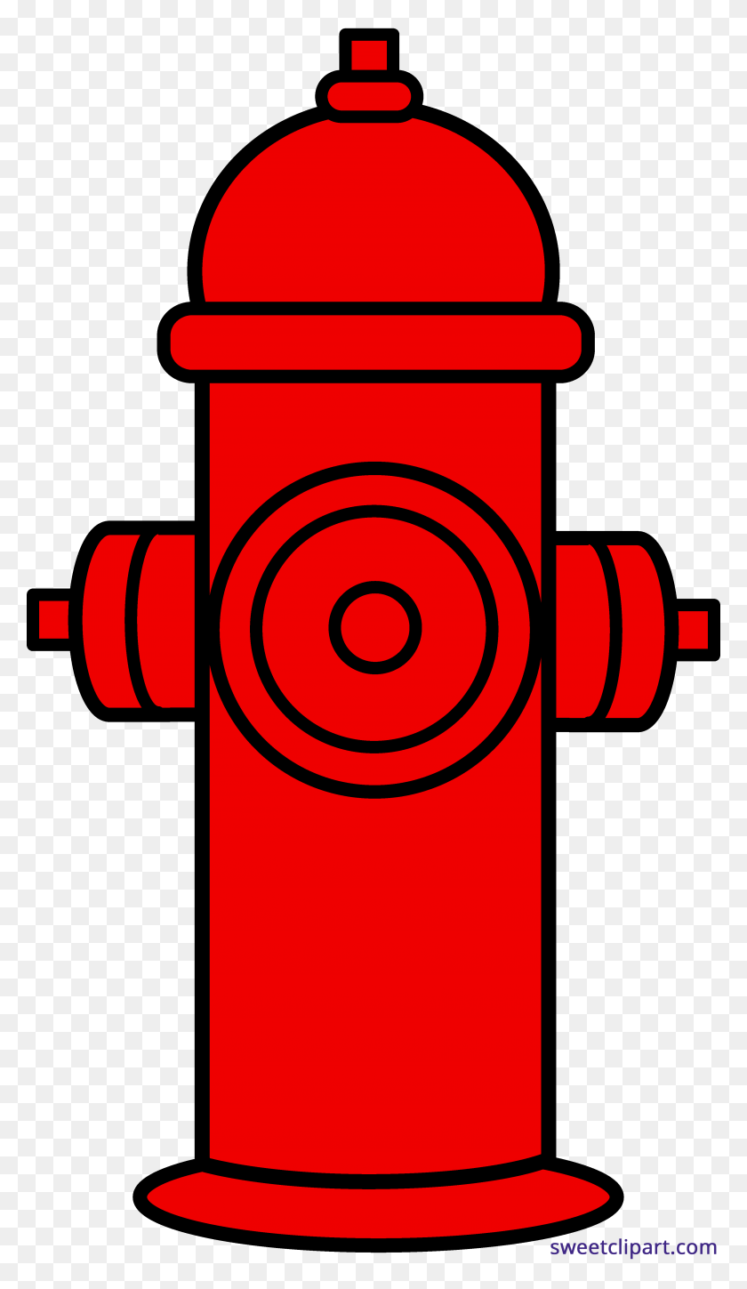 3449x6145 Пожарный Гидрант Красный Клипарт - Красная Линия Клипарт