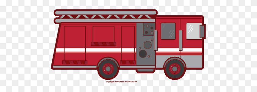 507x240 Клипарт Пожарная Безопасность - Пожарная Машина Клипарт