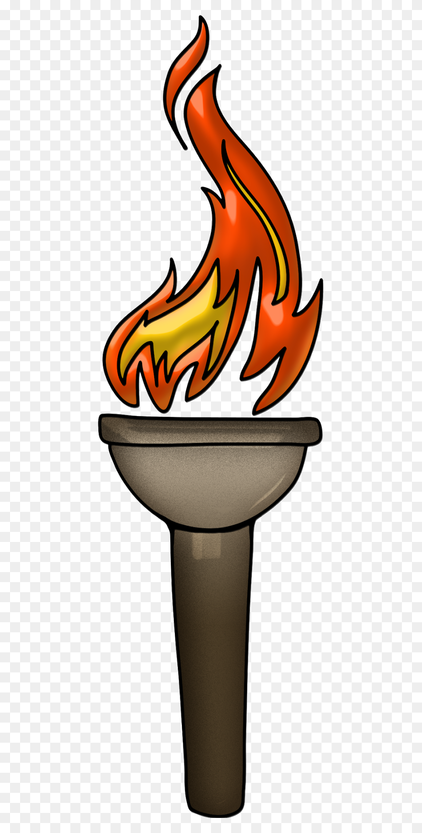 449x1600 Fire Torch Clip Art - Website Design Clipart