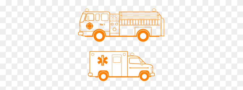 299x252 Fire Truck And Ambulance Clip Art - Moving Truck Clipart Free