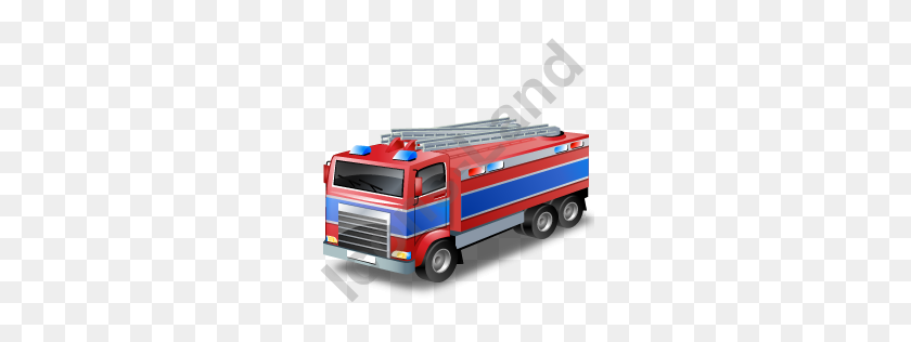 256x256 Fire Truck Blue Icon, Pngico Icons - Fire Truck PNG