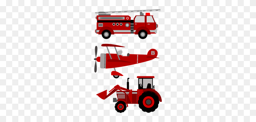 223x340 Fire Truck Clipart Work Vehicle - Red Truck Clipart