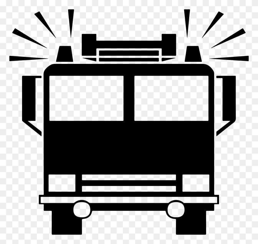 2342x2204 Camión De Bomberos Clipart Vector Libre En Dibujo De Oficina Abierta - Clipart De Ambulancia En Blanco Y Negro