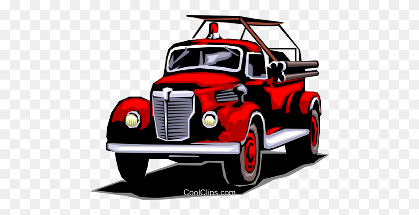 480x372 Fire Truck Royalty Free Vector Clip Art Illustration - Pick Up Clipart