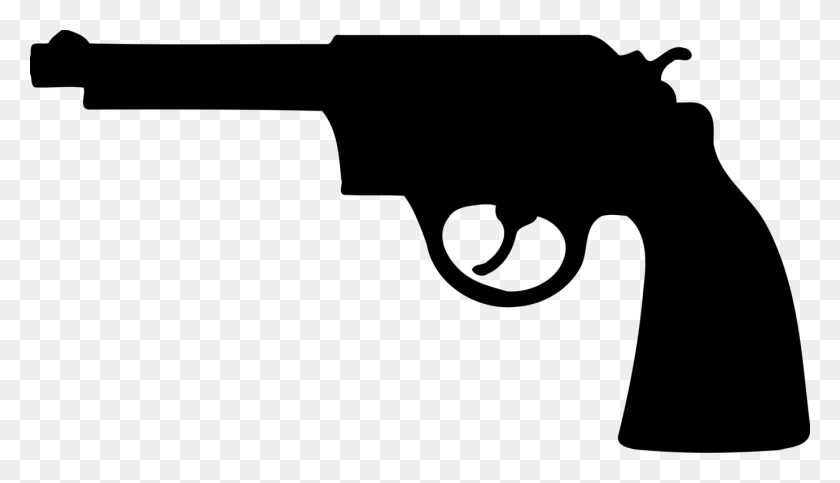 1382x750 Firearm Revolver Pistol Handgun Silhouette - Revolver Clipart