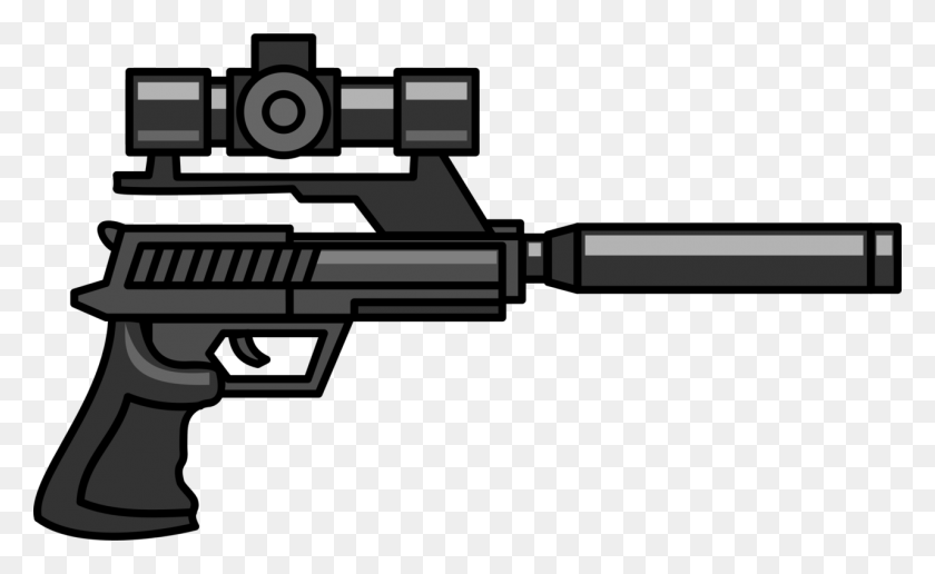 1282x750 Firearm Sniper Rifle Pistol Gun Silencer - Sniper Clipart