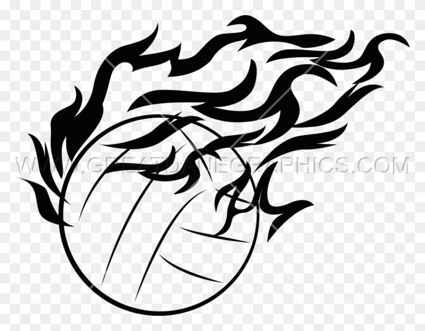 825x629 Fireball Volleyball Production Ready Artwork For T Shirt Printing - Volleyball Images Clip Art
