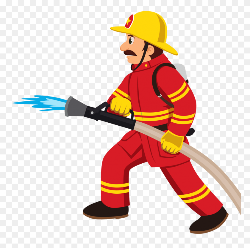 1024x1018 Firefighter And Fire Truck Clip Art - Firefighter Badge Clipart