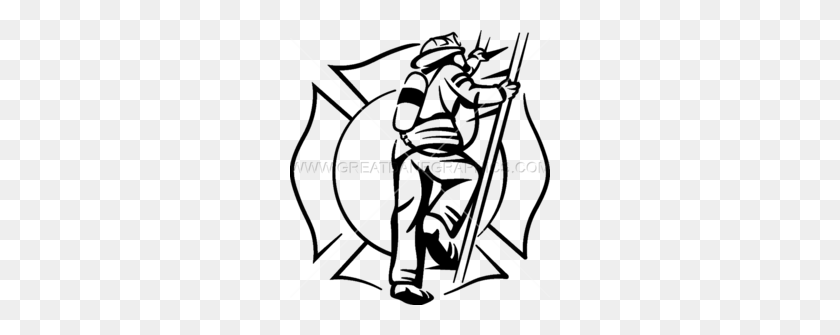260x275 Firefighter Black And White Clipart - Community Helpers Clipart Black And White