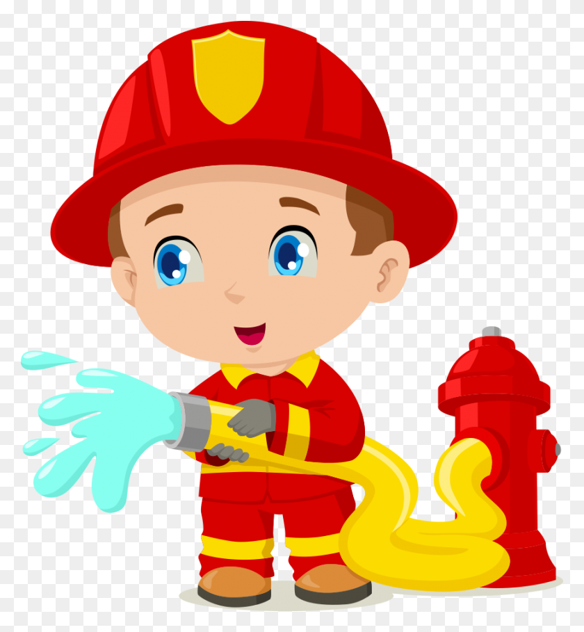 873x951 Firefighter Cartoon Clip Art - Fireman Clip Art