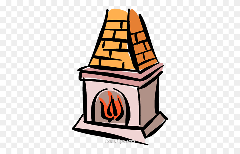 337x480 Fireplace Royalty Free Vector Clip Art Illustration - Fireplace Clipart