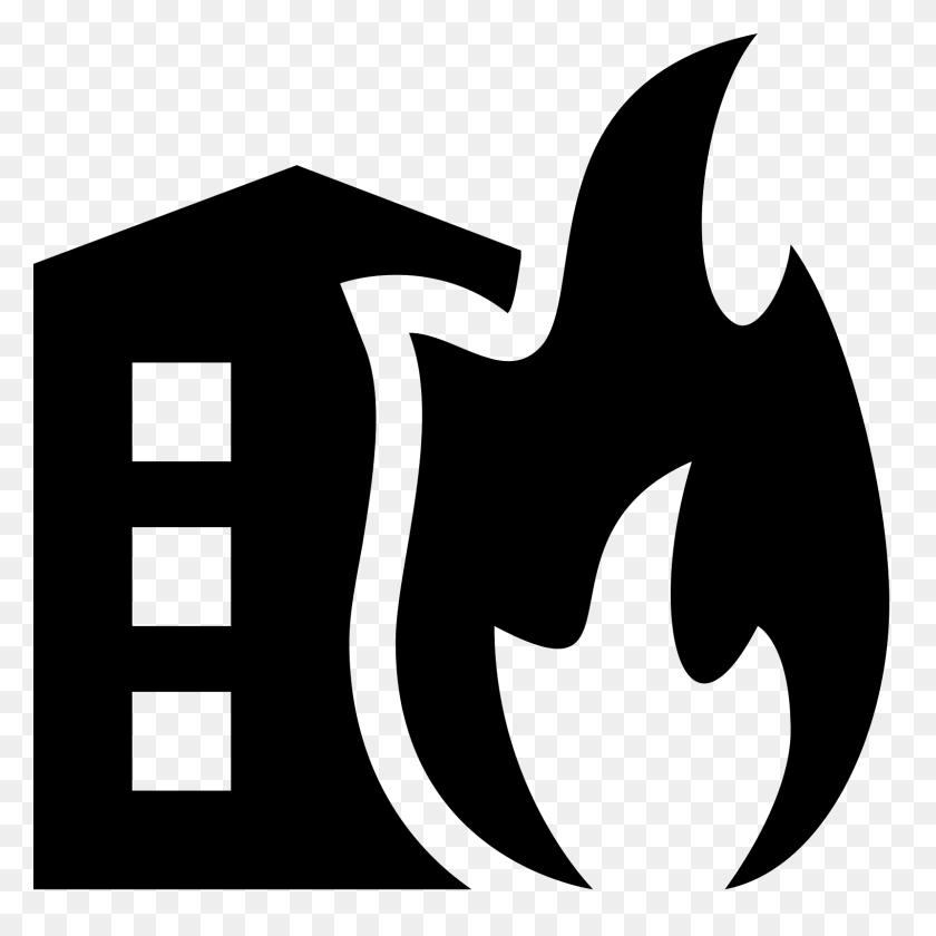 1600x1600 Значок Пожаров - Пламя Черно-Белый Клипарт