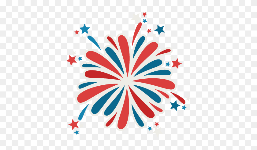 432x432 Firework Scrapbook Cute Clipart For Silhouette - Red White And Blue Fireworks Clipart