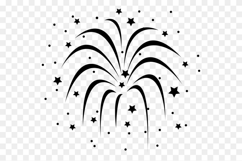 550x501 Fireworks Border Black And White Clipart Clip Art Images - New Years Border Clip Art