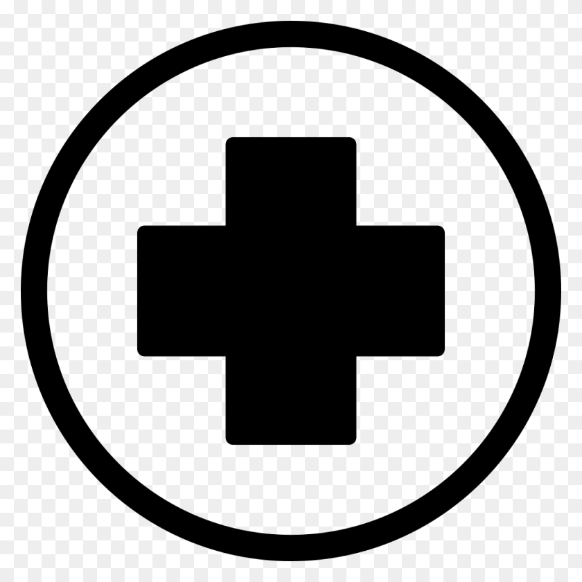 980x980 First Aid Cross In Black Inside A Circle Png Icon Free - Cross Icon PNG