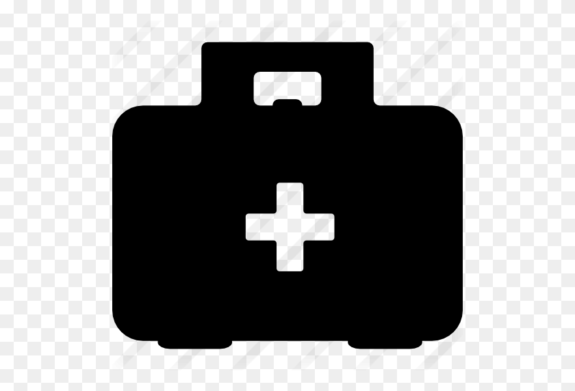 512x512 First Aid Kit With Black Case And White Cross Symbol On It - Black Cross PNG