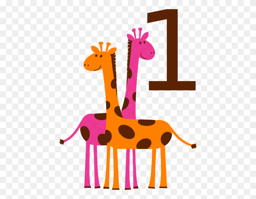 450x593 First Birthday Giraffes Clip Art - First Clipart