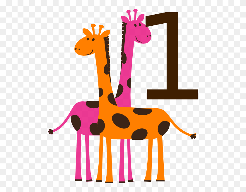 510x598 First Birthday Giraffes Clip Art - Giraffe Clip Art Free