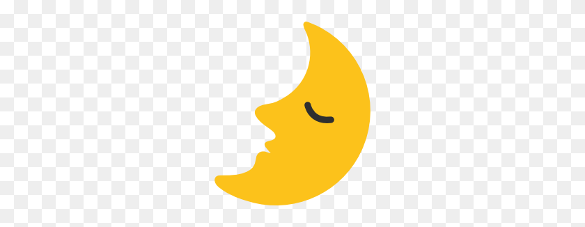 266x266 First Quarter Moon With Face Clip Art Emoji - Quarter Moon Clipart