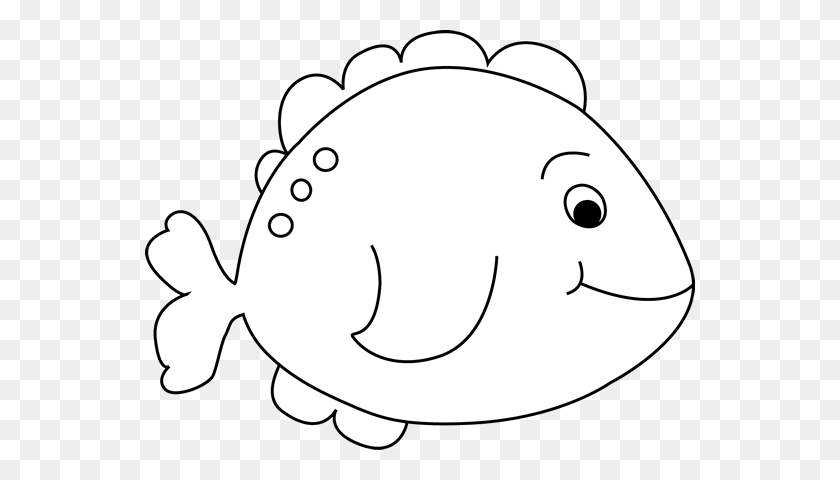 550x420 Fish Black And White Black And White Little Fish Clip Art - Rainbow Fish Clipart