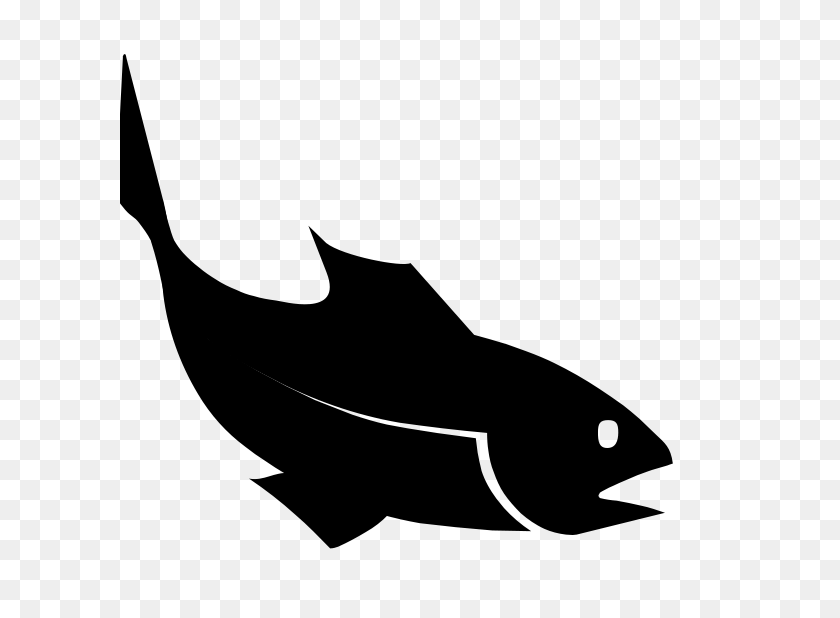 600x558 Рыба Черный Клипарт - Ореховый Клипарт Черный И Белый