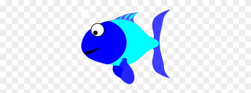 300x252 Fish Clipart Blue And Green - Cute Fish Clipart Black And White