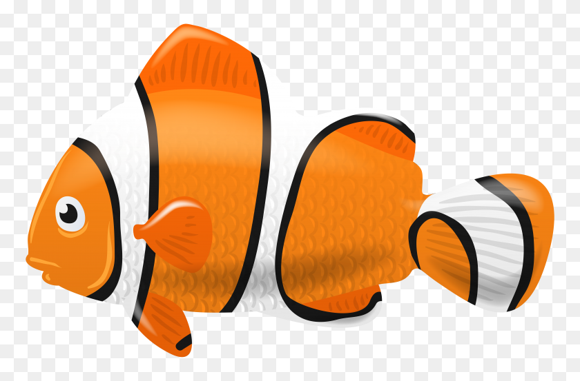 7000x4431 Fish Clown Png Clip Art - Orange Fish Clipart