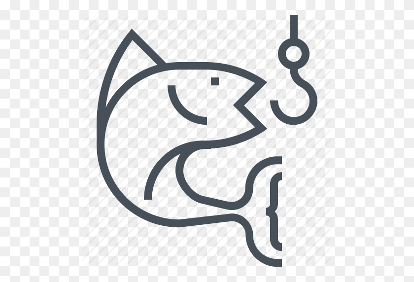 512x512 Fish, Fisher, Fishing, Fishing Rod, Forest, Hook, Sea Food Icon - Fishing Rod PNG