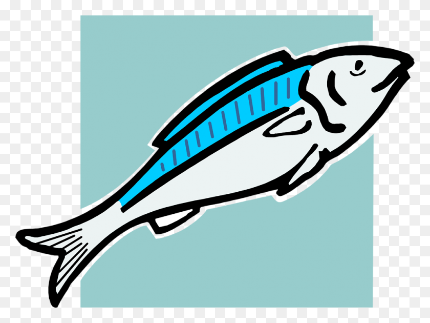 958x701 Fish Free Stock Photo Illustration Of A Blue Fish - Клипарт Полосатый Окунь