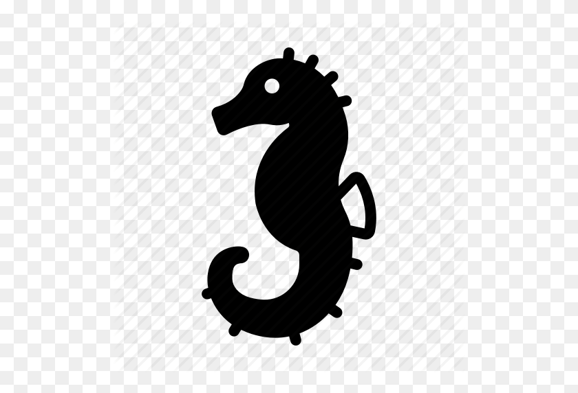 512x512 Fish, Horse, Ocean, Sea, Seahorse, Underwater Icon - Seahorse Black And White Clipart