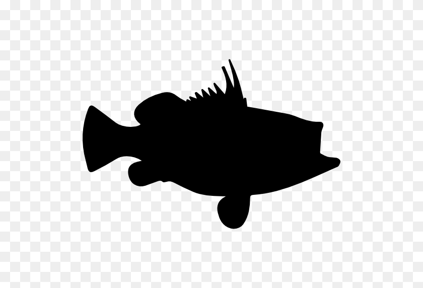 512x512 Значок Рыбы - Силуэт Рыбы Png