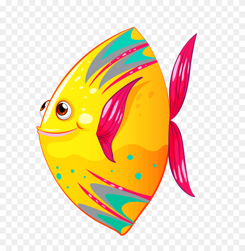 666x800 Рыбки Дети Peces De Colores - Pescado Клипарт