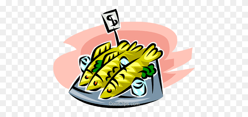 480x337 Fish Market Royalty Free Vector Clip Art Illustration - Fish Food Clipart