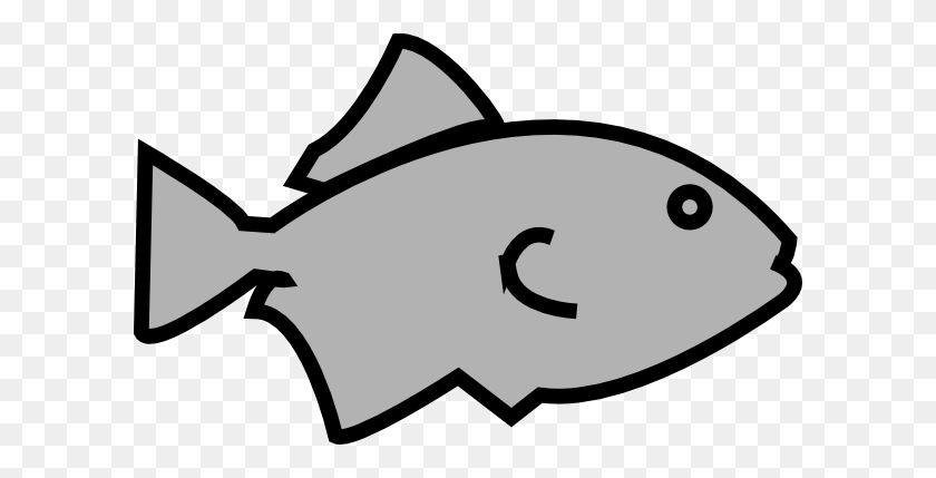 600x369 Fish Outline Grey Clipart Png For Web - Fish Outline PNG