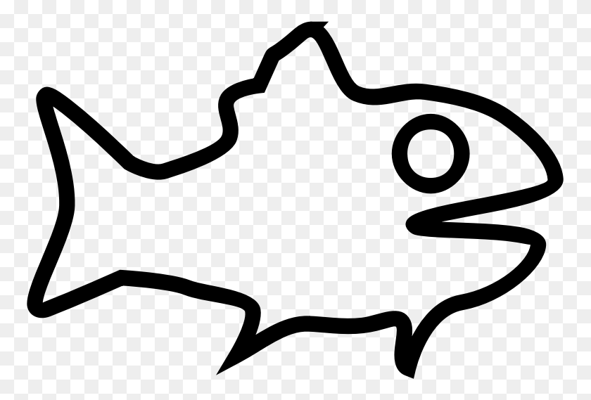 763x509 Fish Outline Icons Png - Fish Outline PNG