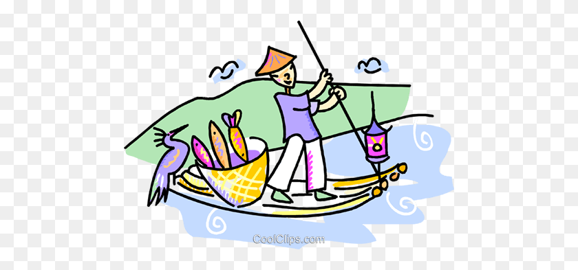 480x333 Fish Paddling A Boat Clipart Clip Art Images - Row Boat Clipart