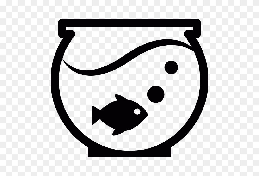 512x512 Fish, Pet, Bowl, Animals, Fishbowl, Goldfish Icon - Fish Bowl PNG