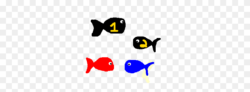 300x250 Рыба, Красная Рыба, Синяя Рыба - Одна Рыба Две Рыбы Клипарт