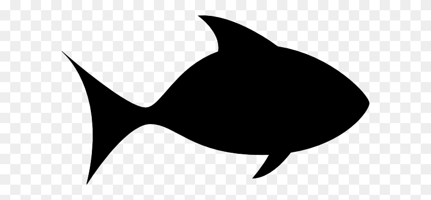 600x330 Силуэт Рыбы Черно-Белый Клипарт - Рыболовный Крючок Клипарт Черно-Белый
