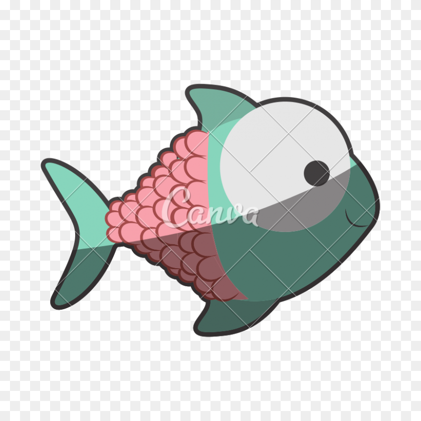 800x800 Fish With Big Eye And Scales - Fish Scales PNG