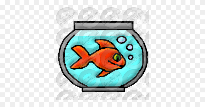 380x380 Изображение Fishbowl Для Использования В Классе - Рыба В Миске Клипарт