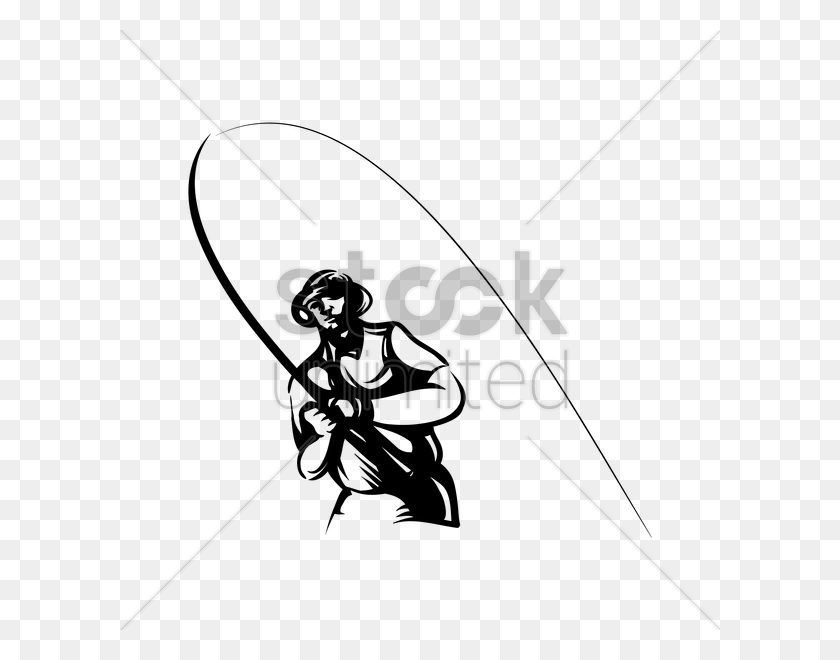 600x600 Fisherman With Rod Vector Image - Fisherman PNG