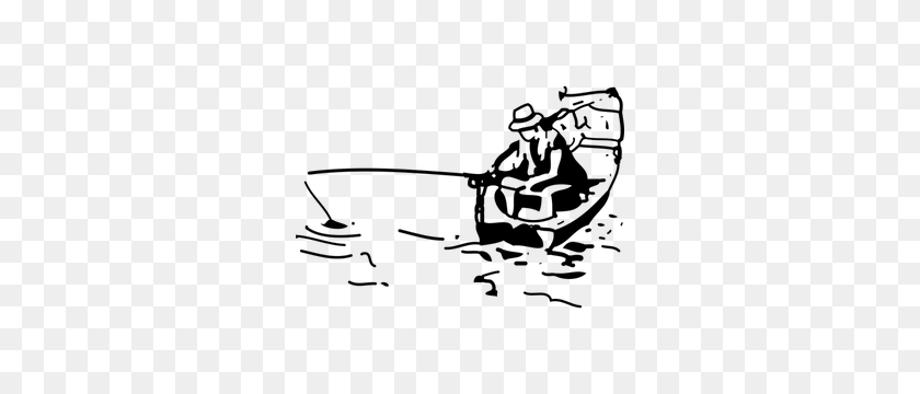 300x300 Рыболовная Лодка Силуэт Картинки - Водные Лыжи Клипарт
