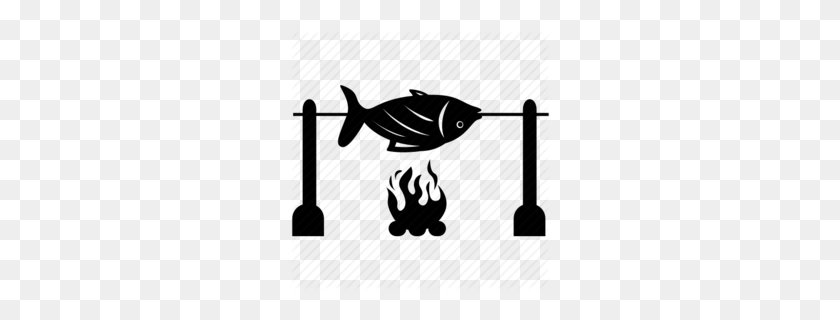 260x260 Fishing Clipart - Black And White Clipart Fish