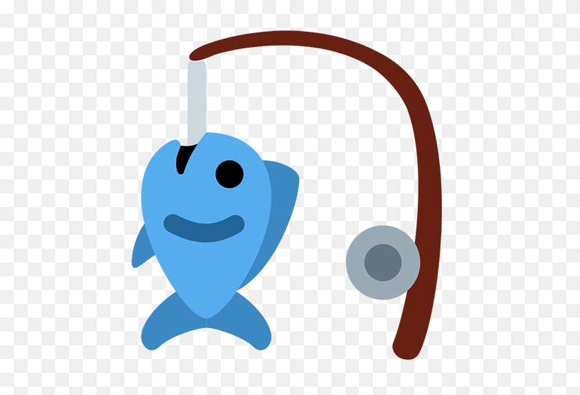 512x512 Удочка И Рыба Emoji Для Facebook, Идентификатор Электронной Почты Sms - Fish Emoji Png